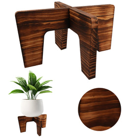 SupBambGO plant stand indoor display highlights natural wood finish for stable pot presentation