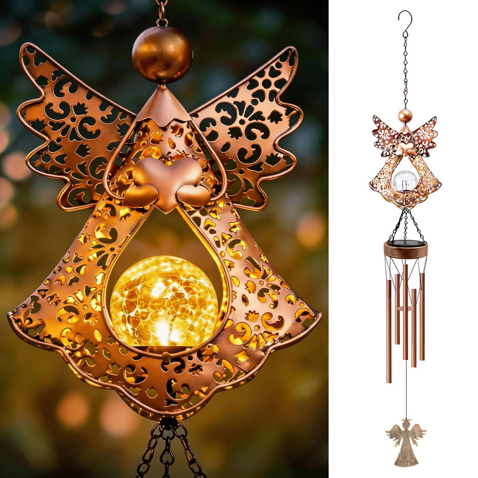 Supdeco Solar Angel Wind Chimes outdoor design with soothing ambience
