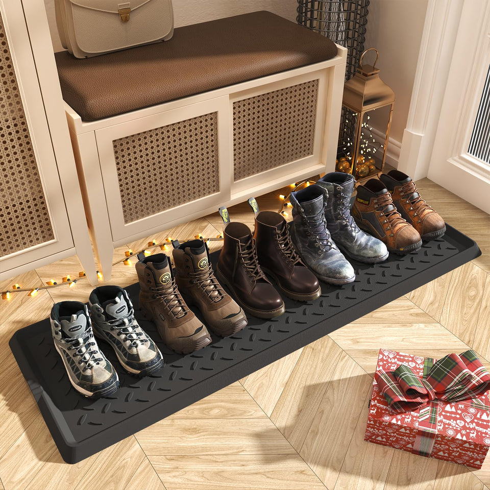 SUPENUIN boot tray 48-inch for entryways keeps boots organized and protects floors.