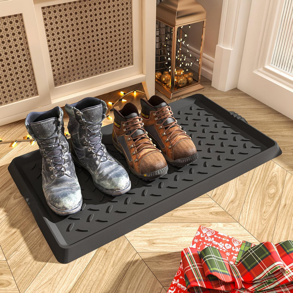 SUPENUIN boot tray with lip design containing boots and keeping entryway dry