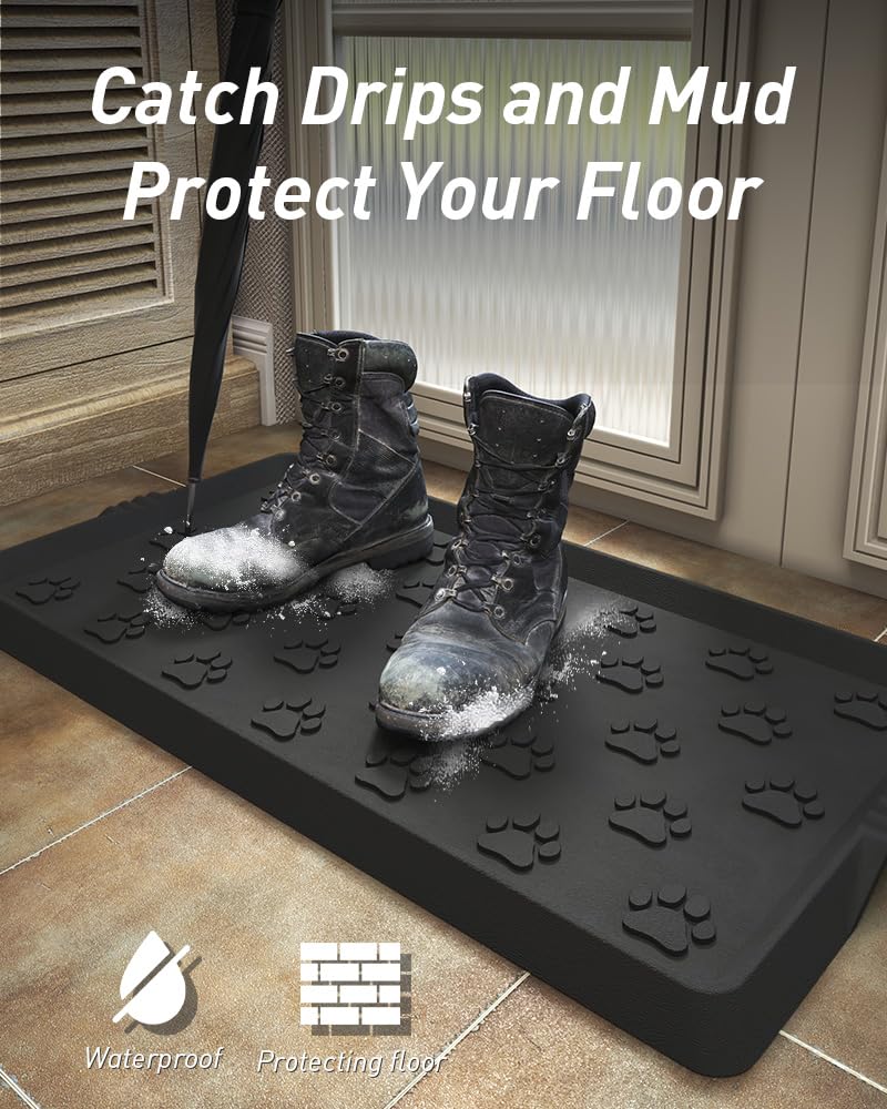 SUPENUIN Waterproof rubber mat cleans easily and resists stains
