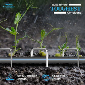 Durable galvanized steel stakes resisting bending under load during landscape projects.