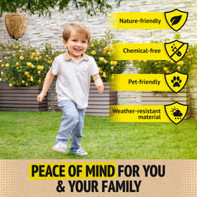 Super Ninja easy-setup wasp nest lets you hang quickly for quick protection.