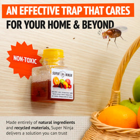 Super Ninja fruit fly trap four-pack ready for households.