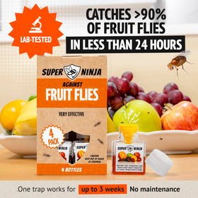 Super Ninja fruit fly trap liquid bait drawing flies quickly.