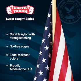 USA-made flag by Super Tough for all-weather outdoor display
