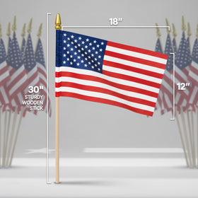 Super Tough wooden-stick flag with spear-tip on a sturdy 30inch pole