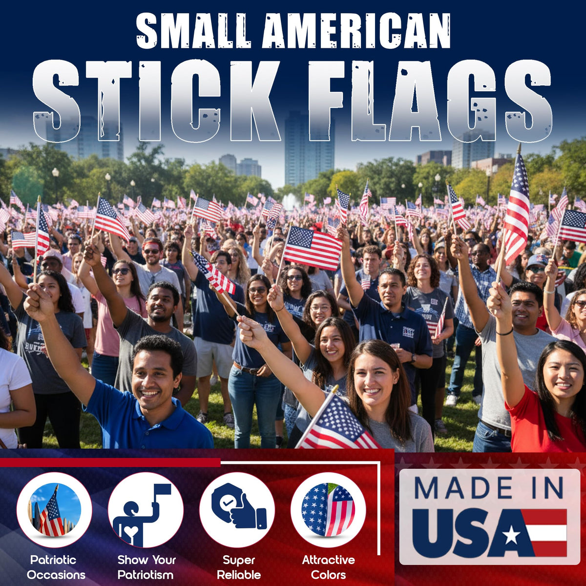 Super Tough 8x12-inch cotton flag ready for outdoor use.