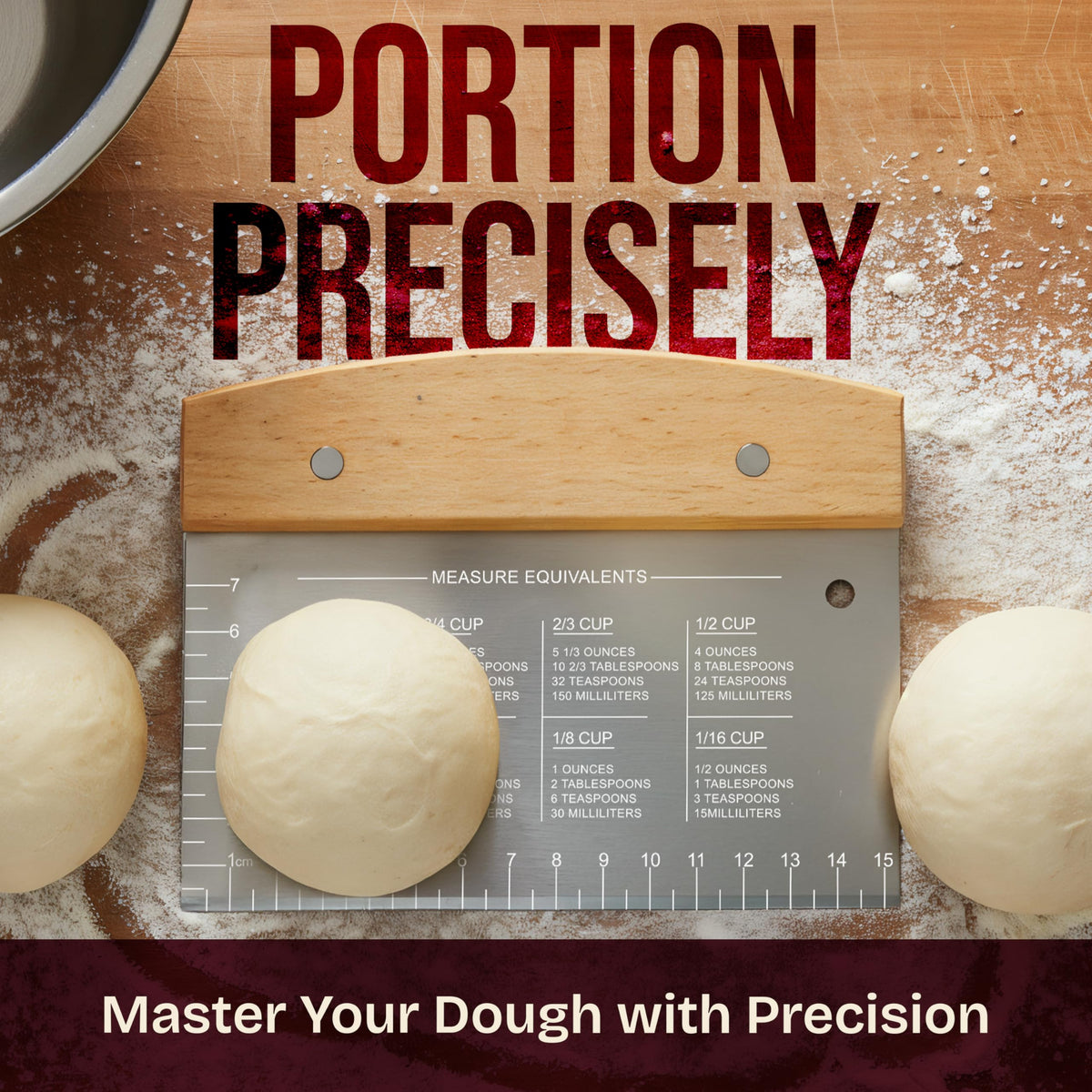 Superbaking dough scraper includes Masterclass QR for extra recipes and tips.