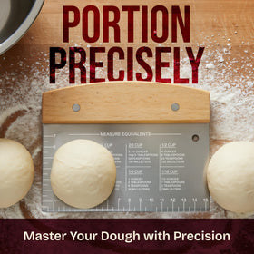 Superbaking dough scraper includes Masterclass QR for extra recipes and tips.