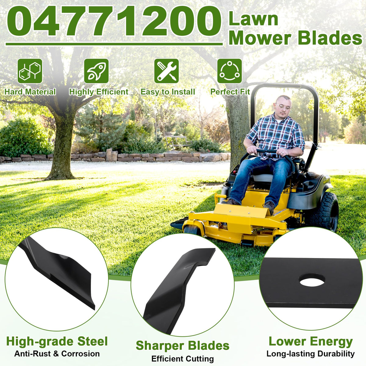 Superbobi 04771200 blade for Gravely ZT X/XL, easy mowing performance.