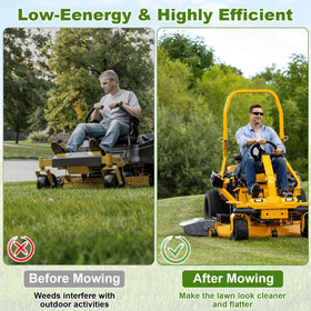 Mulching-edge design in Superbobi 04771200 blade reduces clogs and buildup.
