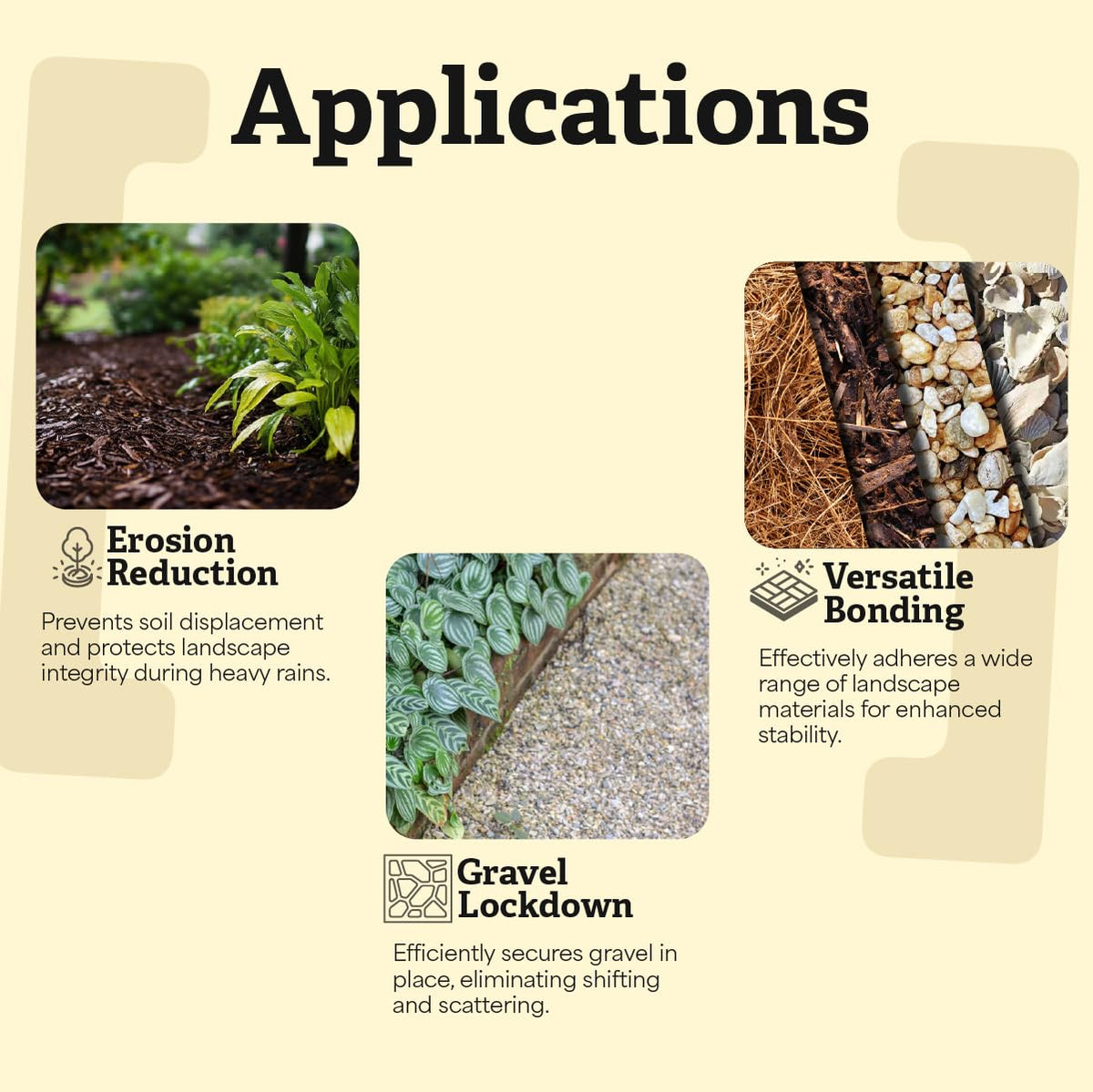 Clear TerraLock barrier protecting rocks and stones from weather