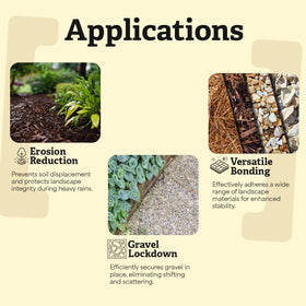 Clear TerraLock barrier protecting rocks and stones from weather