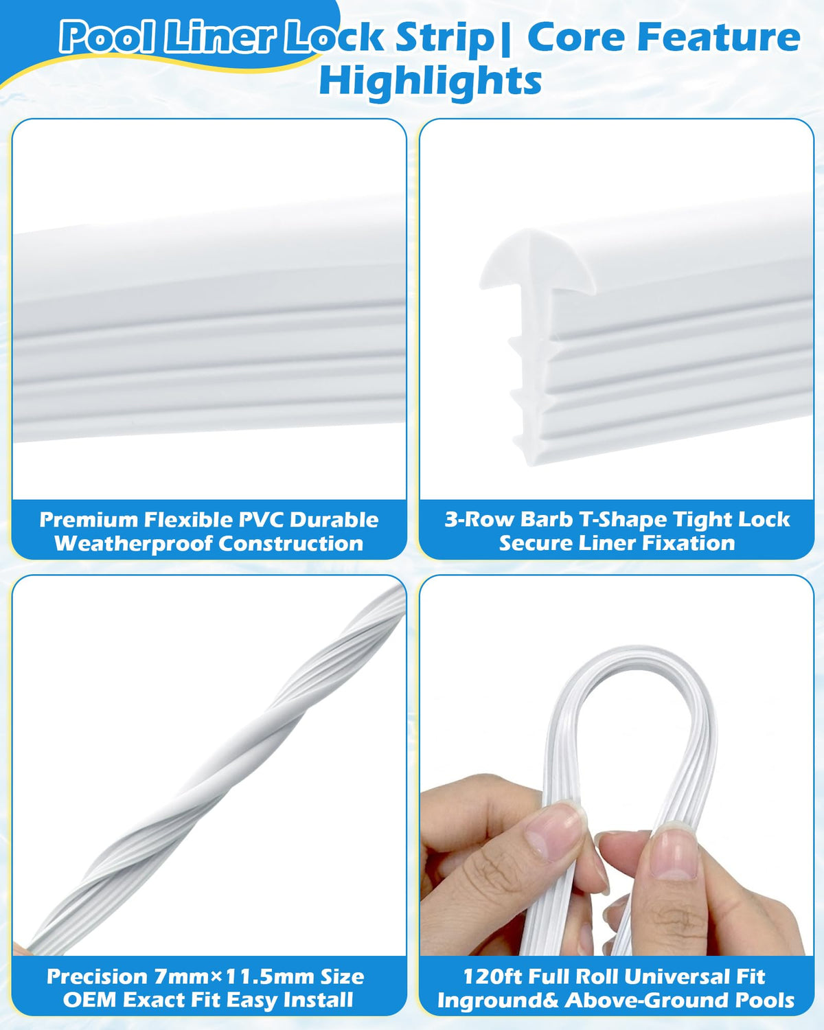 SuperDi easy installation with minimal tools for pool liner lock.