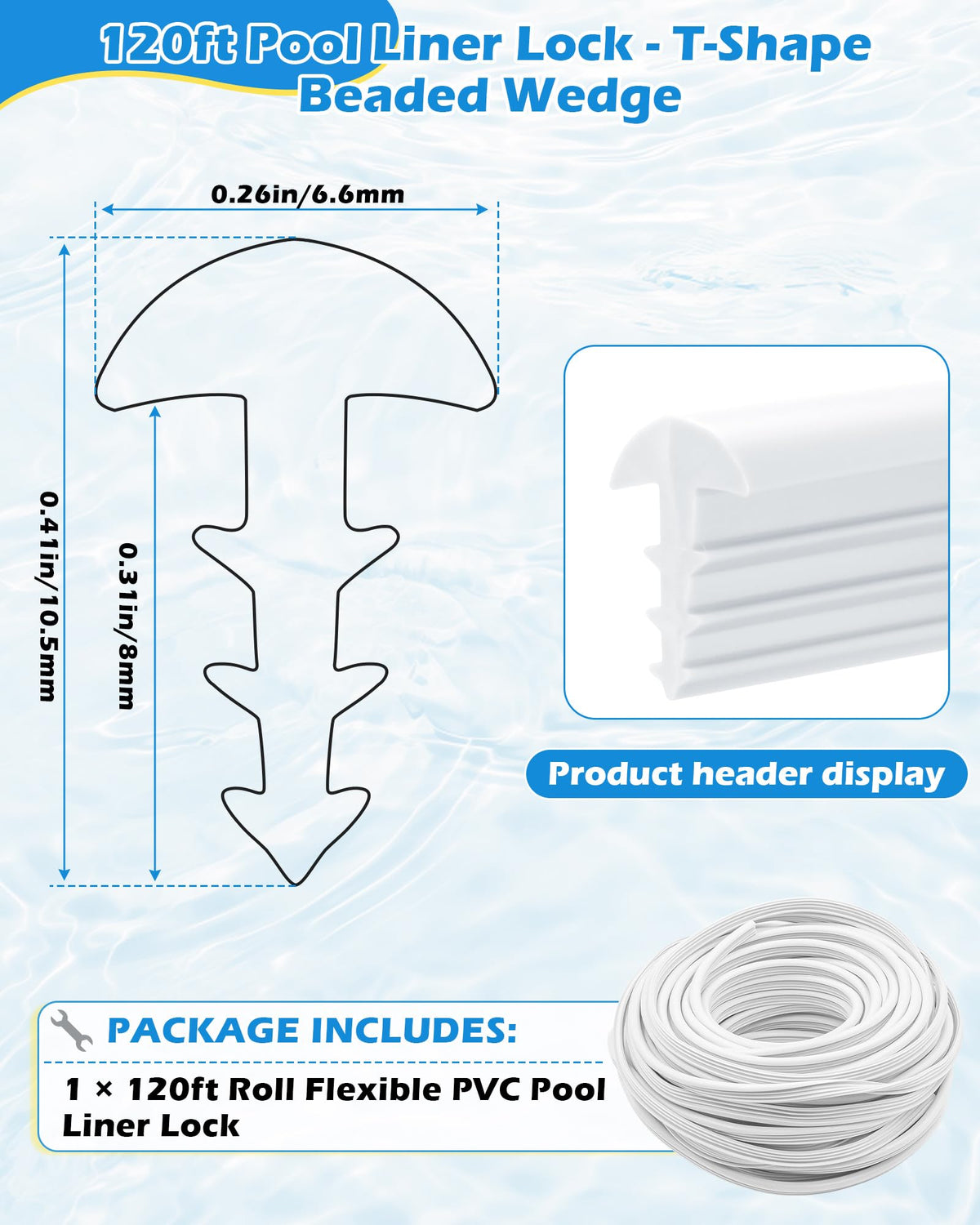SuperDi liner lock with T-shape cross-section for a tight fit.