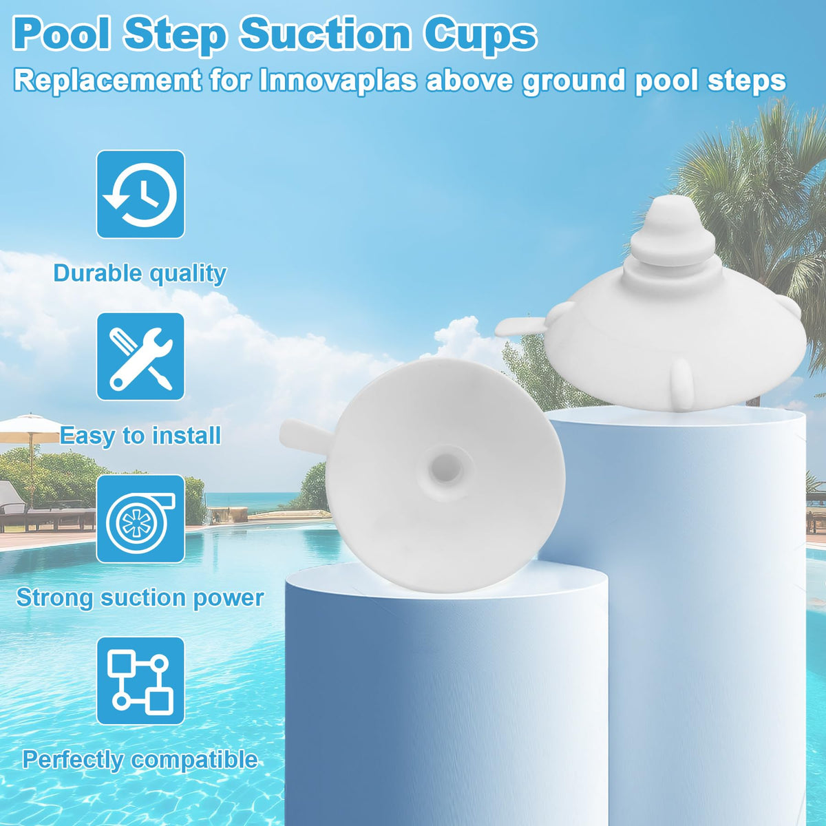SuperDi pool-ladder cup features durable rubber for longer-lasting performance