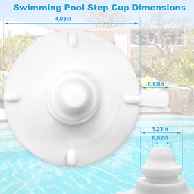 SuperDi replacement step cups fit Innovaplas Fiesta #1003 ladder for above-ground pools