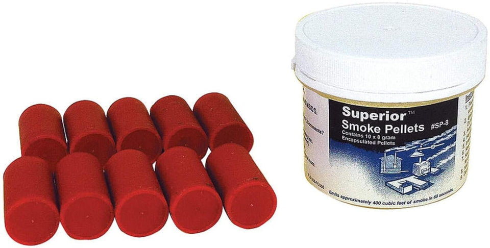 Superior Signal encapsulated smoke pellets for rapid leak testing and airflow visualization.