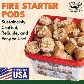 Superior Trading Co. pod close-up shows natural wood shavings and wax