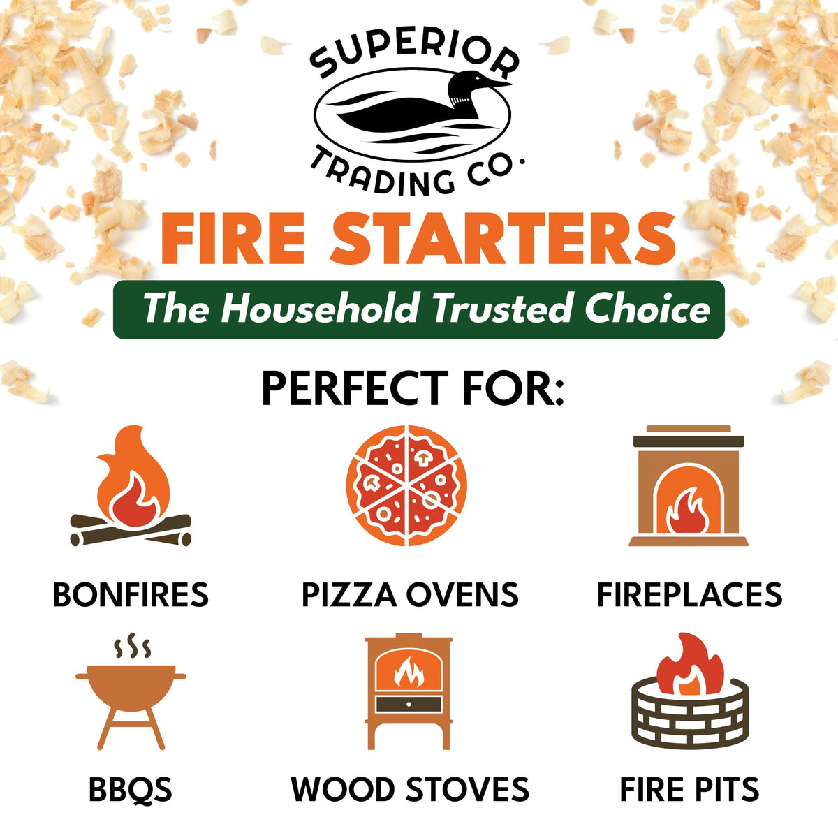 Superior Trading Co. USA-made fire starters support local manufacturing.