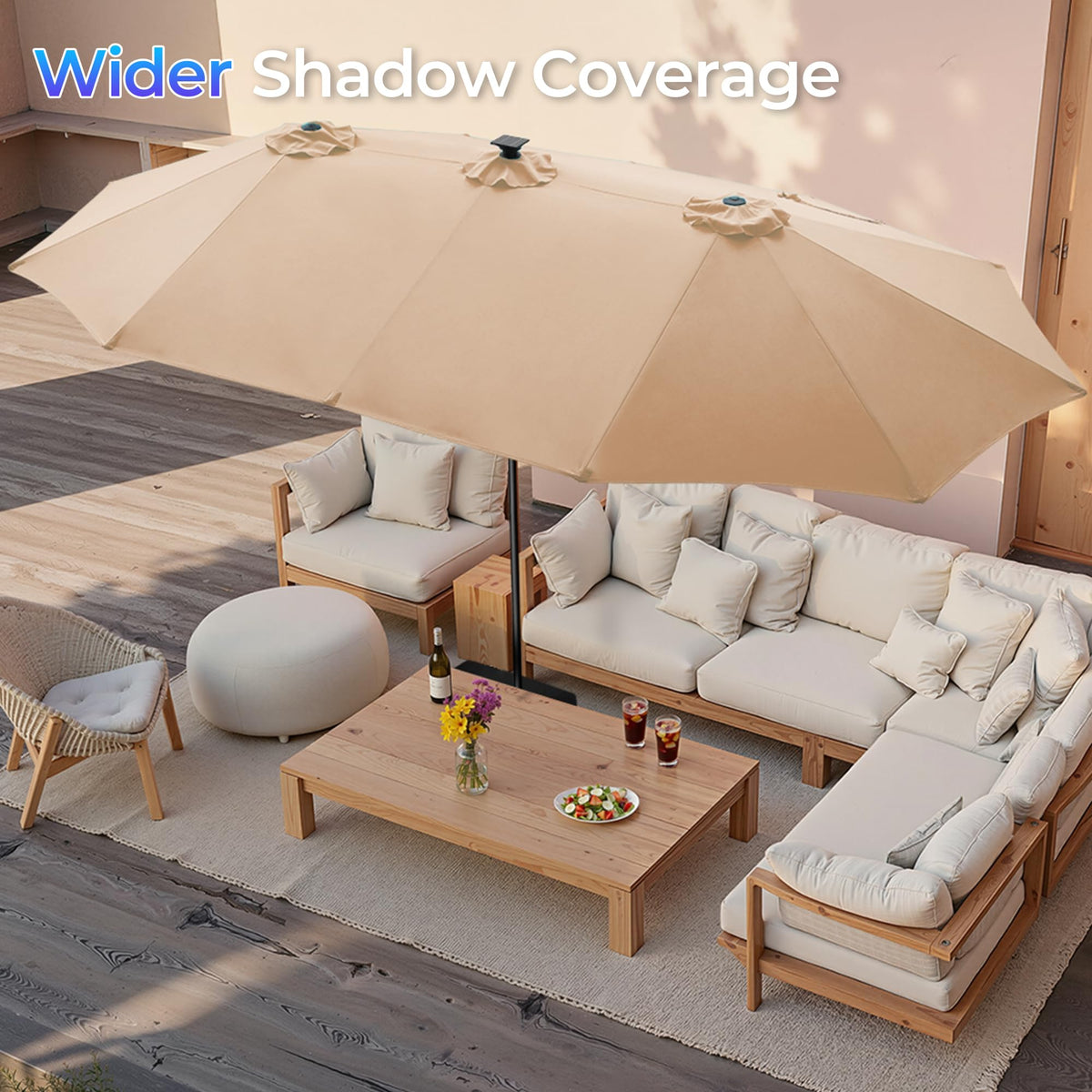 SUPERJARE fade-resistant canopy preserves color and protects furniture.