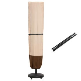 SuperJARE patio umbrella cover with rod enables easy on-site installation and secure protection.