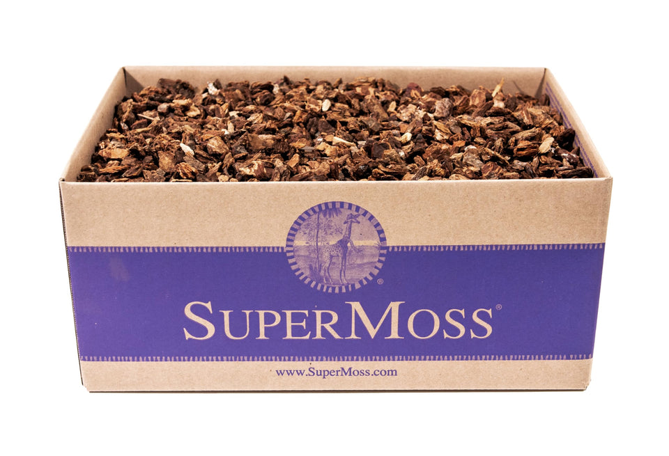 SuperMoss Orchid Bark in natural brown provides excellent drainage and aeration for thriving orchids.