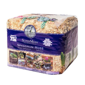 SuperMoss Orchid Sphagnum moss bale provides moisture retention for orchids.