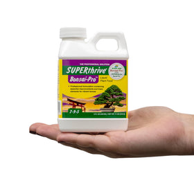 SUPERthrive Bonsai-Pro bottle with foliar misting for leaf nourishment.