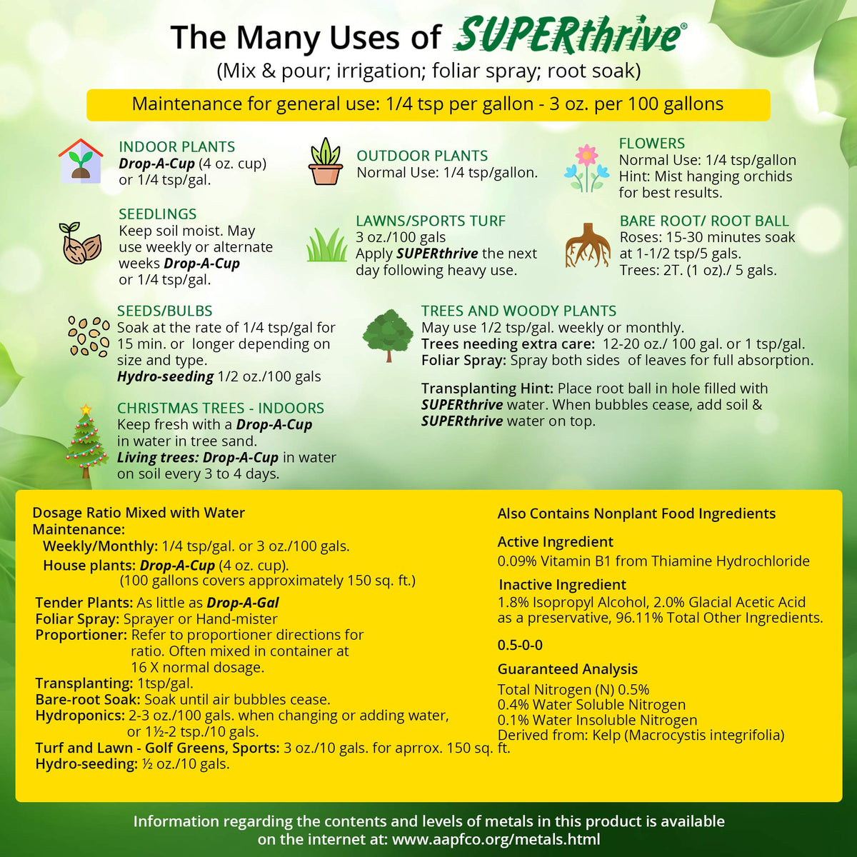 Quart bottle beside healthy plant demonstrates ready-to-use care from SUPERthrive