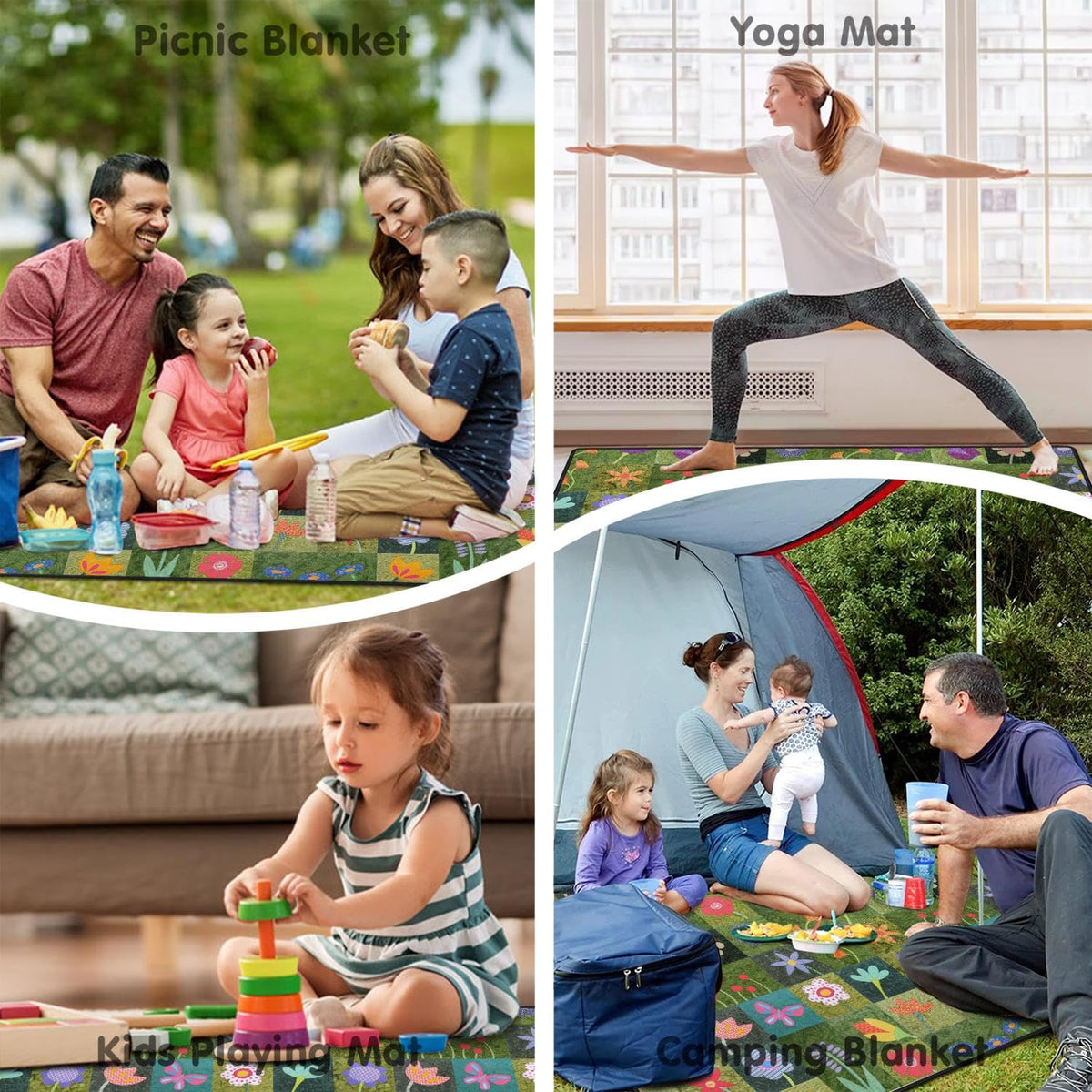 Supfitness windproof corner pockets stabilize the mat outdoors