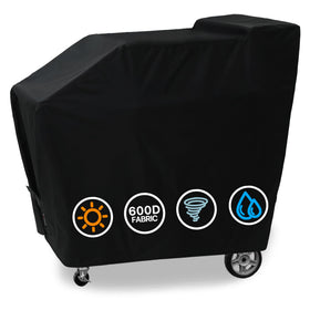 Suphomeware grill cover for Masterbuilt Gravity Series, front view, protecting against rain