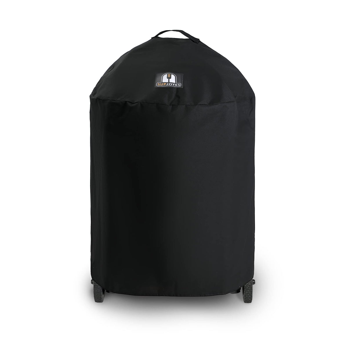 SUPJOYES 6755 grill cover over Char-Griller Akorn Kamado demonstrating compatibility and full-coverage protection