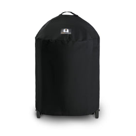 SUPJOYES 6755 grill cover over Char-Griller Akorn Kamado demonstrating compatibility and full-coverage protection