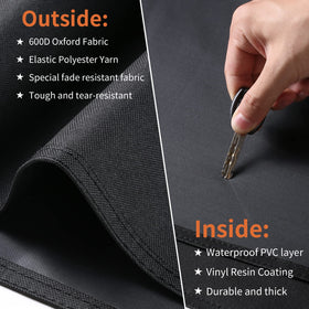 Close-up of waterproof 600D fabric on SUPJOYES 6755 grill cover