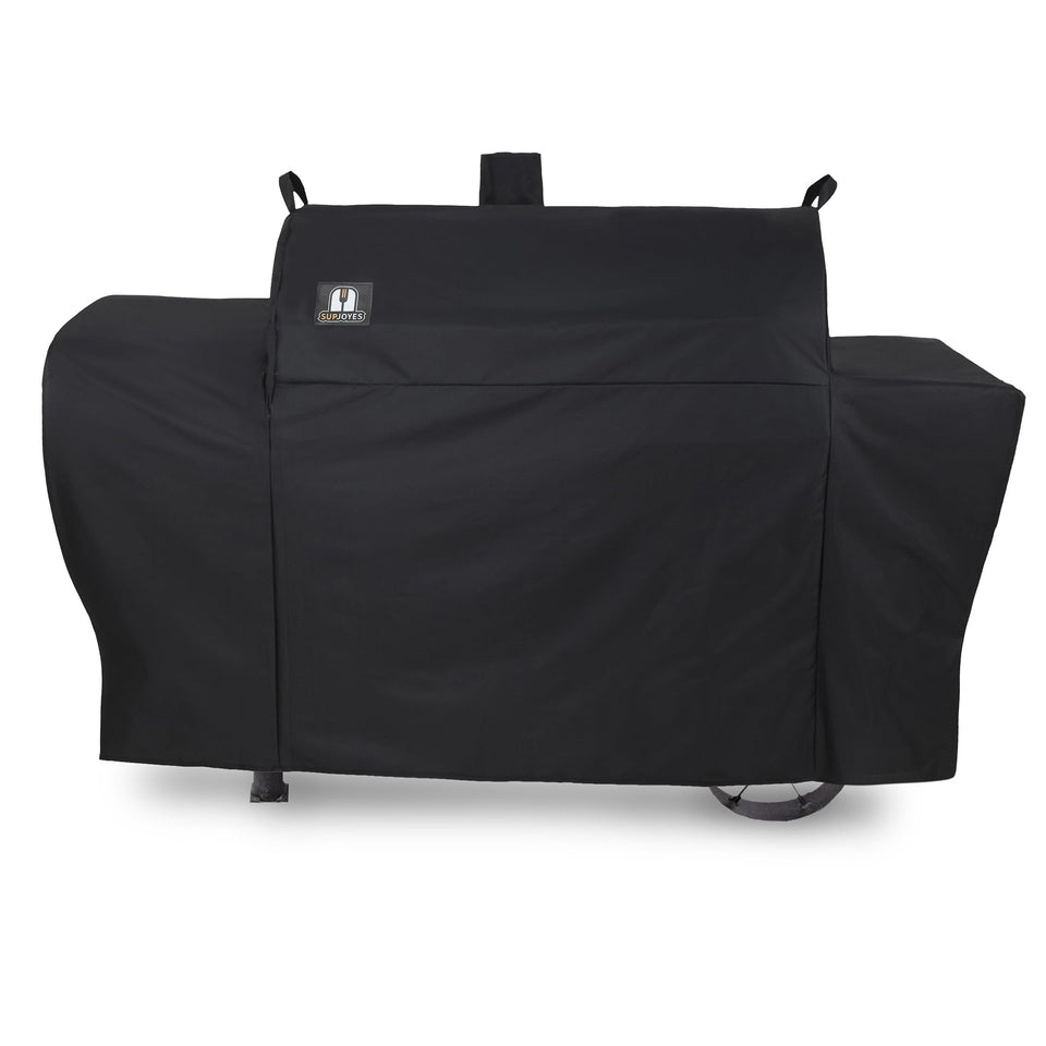 SUPJOYES grill cover on Longhorn grill for snug, all-season protection.