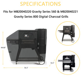 SUPJOYES waterproof grill cover guards against rain and snow for Masterbuilt Gravity Series.