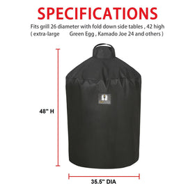 SUPJOYES XLarge Egg Cover side straps secure the grill against gusts