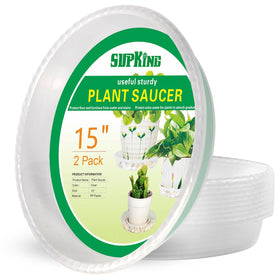 SupKing 15-inch plant saucer top view for easy water observation.