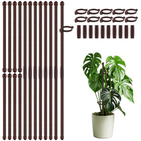 SupKing 20-pack plant stakes, 17-inch brown—sturdy garden support