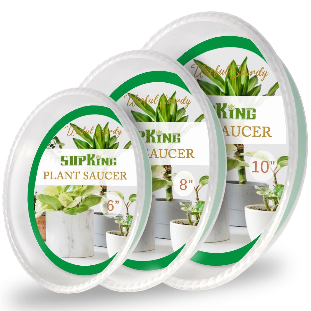 SupKing 6-inch plant saucer supports bulky pots while protecting surfaces