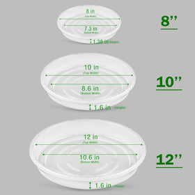 SupKing 10-inch clear plant saucer displaying ample space for pots.