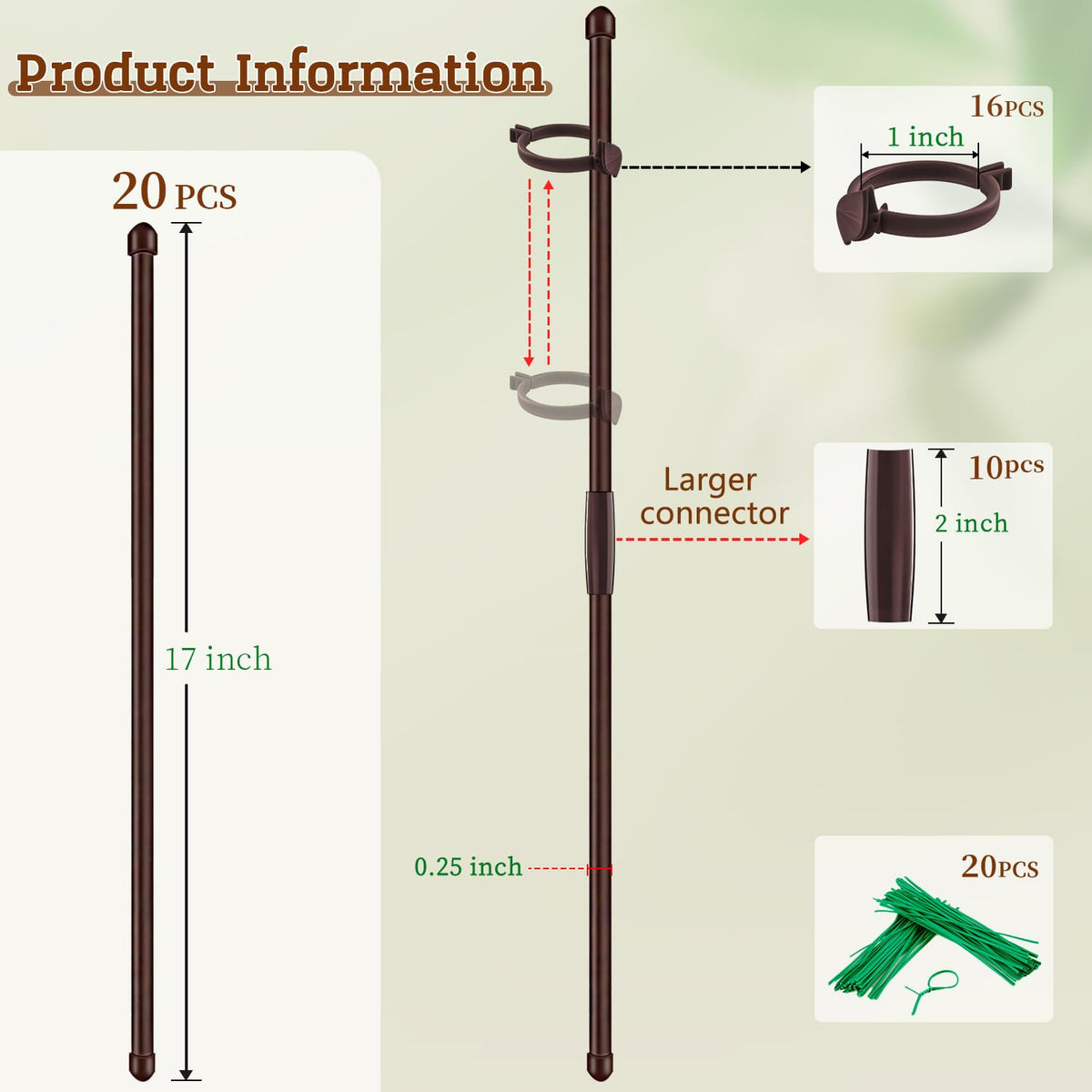 SupKing adjustable-length connectors extend stakes for different plant sizes