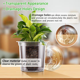 SupKing 3.5-inch transplant pot with transparent sides to monitor roots and moisture