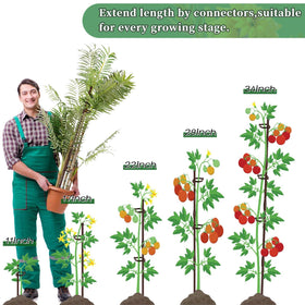 Durable fiberglass sticks resist rot and rust in damp garden settings.