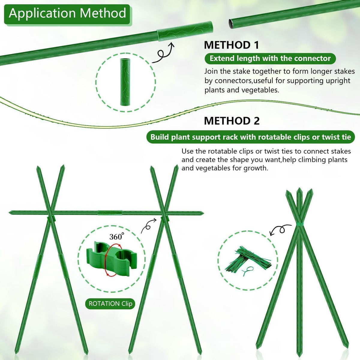 SupKing green plastic coating on steel stakes resists UV and weathering