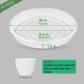 SupKing heavy-duty PP plastic saucers, side shot, built to support heavy pots and prevent spills.