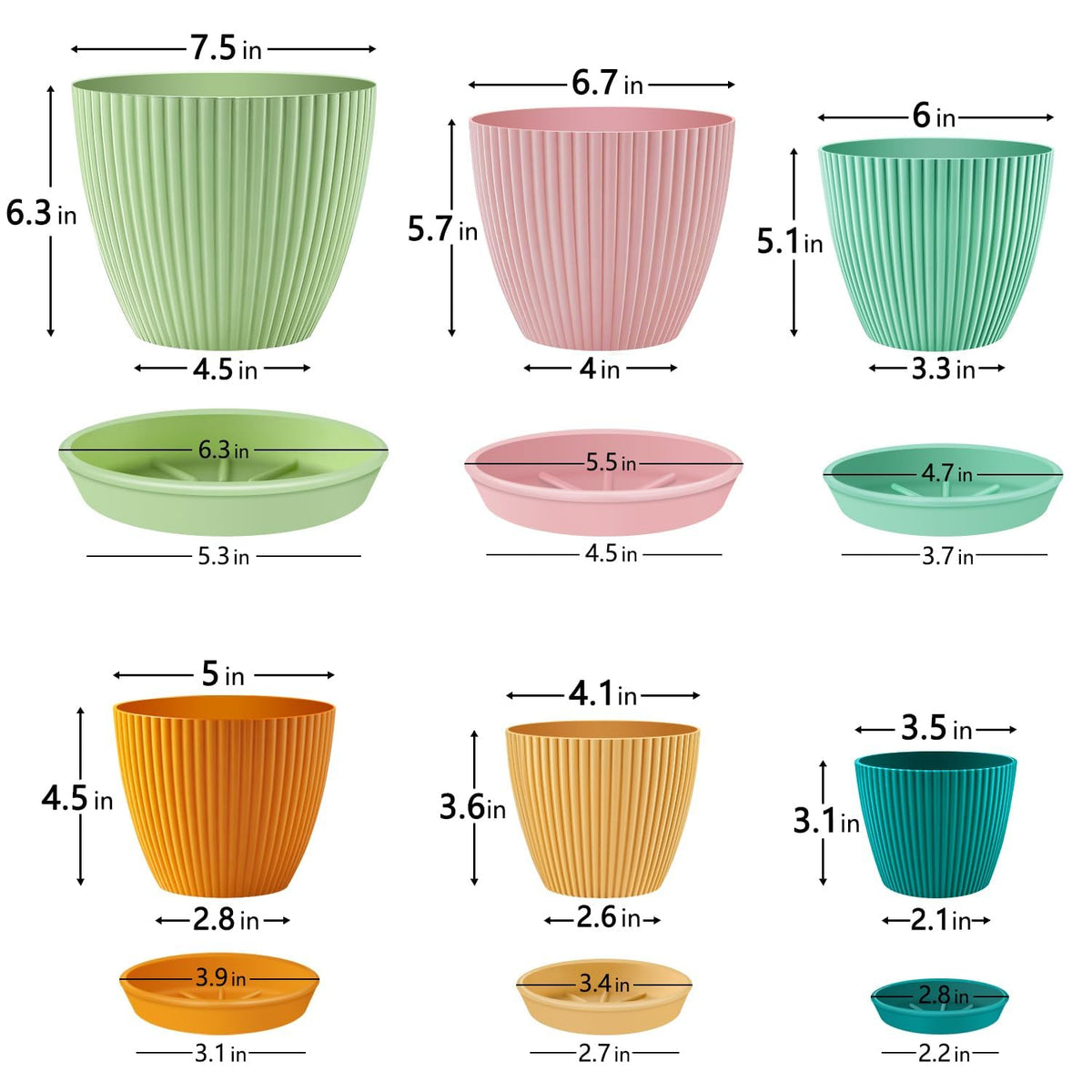 SupKing pink 6.7-inch pot with drainage tray for stylish indoor plant accents