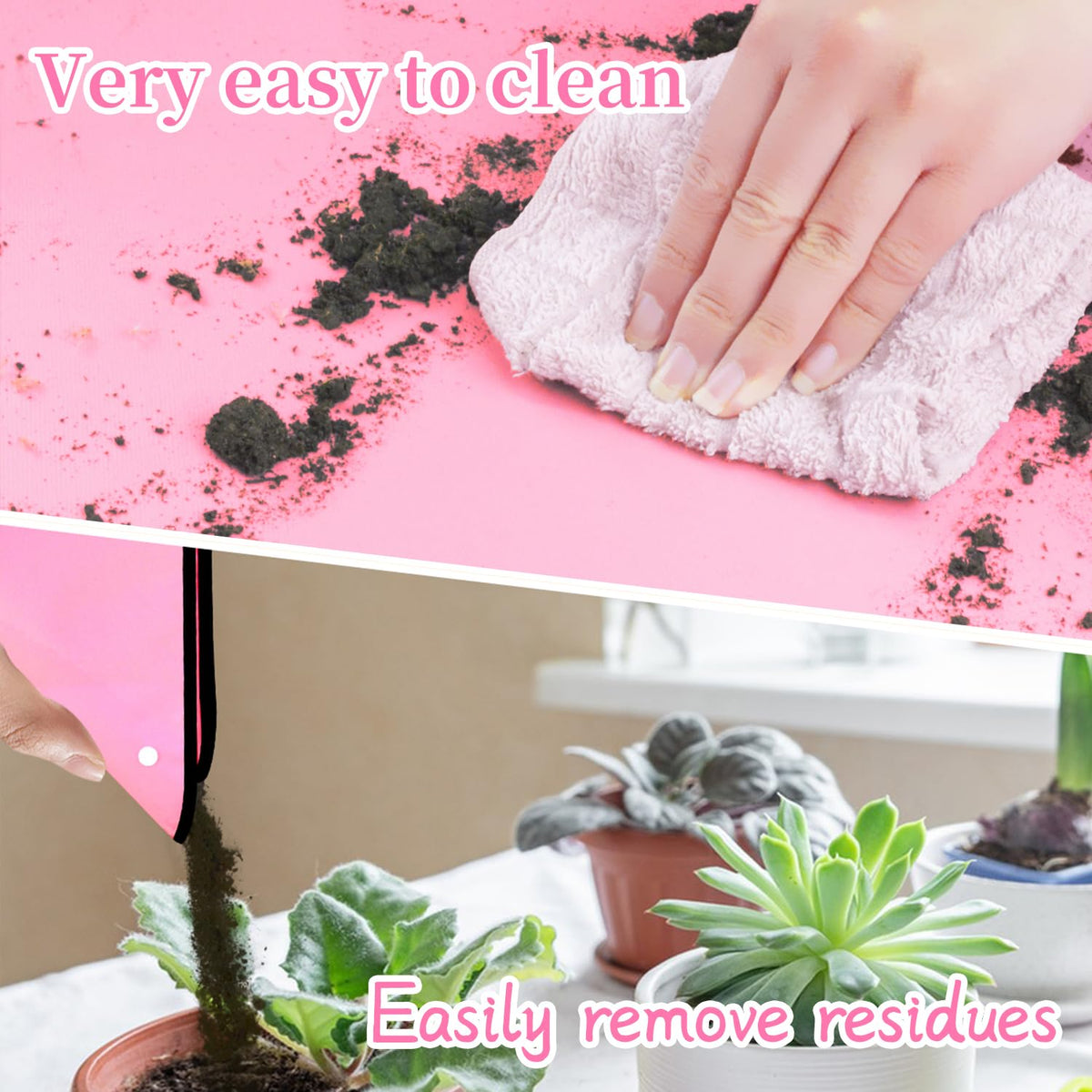 SupKing repotting mat corner buckles secure the tray and prevent spills